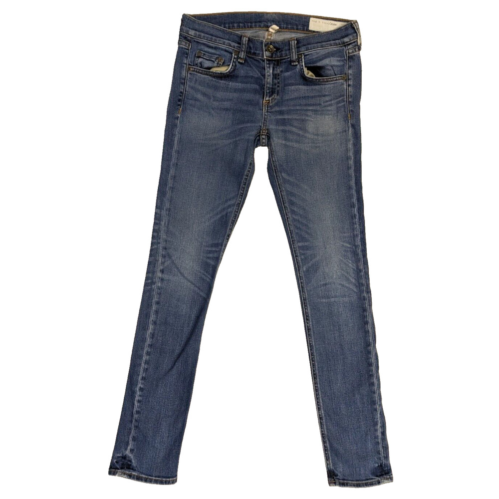 Rag & Bone THE DRE Jeans Women Size 25 Medium Wash whiskered Skinny Pants